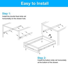 uxcell 2 Pair Drawer Slides, 22 Inch Drawer Slide Heavy Duty Side Bottom Moun…