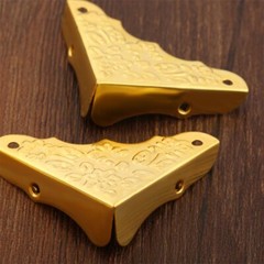 Antique Golden Jewelry Box Corner Protector Guard Gift Wine Chest Box Household