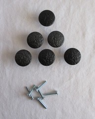 Amerock knobs hammered black Round 1 1/4″ – cabinet cupboard drawer – Lot of 6