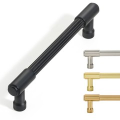 FABERHOM 5 in (128 mm) Matte Black Cabinet Pulls, 6 Pack, Zinc Alloy Kitchen …