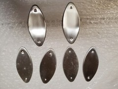 6 VTG Oval Chrome Weslock Brass 4″ Back Plates USA (661)