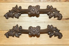 2-LARGE ELEGANT Drawer Handles,Victorian Flair With New Orleans Style, HW-45
