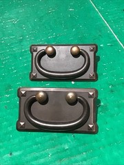 Lot of 2 Mission Style Drop Bail Handles Drawer Pulls Rectangle 3.75″x2″ Bronze