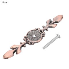 10 PCS Zinc Alloy Cabinet Handle Back Plate Single Hole Door Red Bronze Part