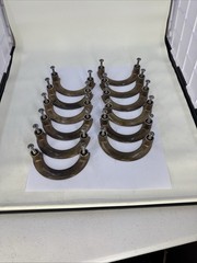 Lot of 12 Vintage Brass MCM Cabinet Drawer Pulls Half Circle Style Design