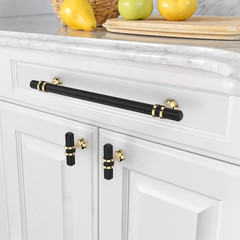 Asidrama 10 Pack 7.5 Inch(192mm) Knurled Matte Black Kitchen Cabinet Handles, Bl