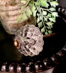 5: Clear Faceted Textured Glass Antique VTG Cabinet Knob kitchen bathroom pull