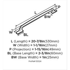 Highland Ridge 18″ Appliance Pull Cabinet Handle for Refrigerator Black Bronze