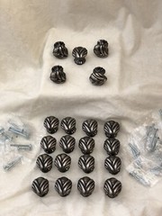 Lot 21 AMEROCK Expressions Regency Antiqued Pewter Pull Knobs EUC 17 Screws Sets