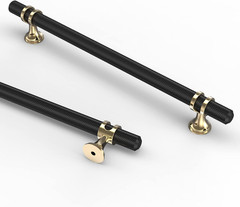 Asidrama 10 Pack 7.5 Inch(192mm) Knurled Matte Black Kitchen Cabinet Handles, Bl