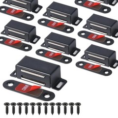 Cabinet Magnets Magnetic Door Catch Stainless Steel Door Magnet (Black 8 Pack)