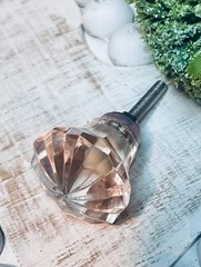 Pink Solid Glass Knobs 1 3/8″ For Cabinets Furniture Approx 2.5″ Screw & Nut NEW