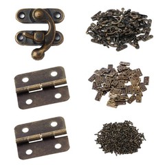 25 Sets Antique Right Latch Hook Hasp and 50 Sets Antique Bronze Small Box Mi…