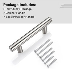6 Pack 2-1/2″ 64mm Hole Center Cabinet Handles, Brushed Nickel Cabinet Pulls,…
