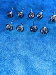 Lot of 9 New 1.25″ Cabinet Drawer Knobs Hardware Round Pulls Brushed Nickel
