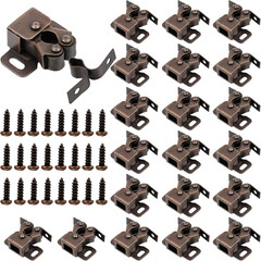 20 Pack Cabinet Door Roller Catch Latch Set Antique Copper with Mounting Screws