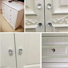 5-200PCS Door Handle Diamond Crystal Clear Glass Cabinet Drawer Pull Knobs 30mm