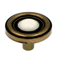 Amerock Charter BP746-CW Antique Brass 1 1/4″ Cabinet Knob with White Center