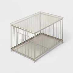 Large Stackable Slide Out Drawer Brushed Nickel- 9.33 (H) x 10 (W) x 15 (D)