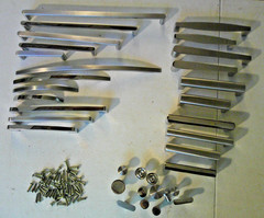 TK Knobs ~ 34 Round & T Shape Knobs & Pull Handles ~ Silver Color ~