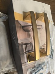 Amerdeco 10 Pack Champagne Bronze Cabinet Pulls 3.75 Inch Hole Center Cabinet