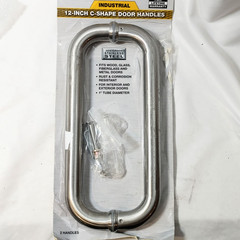 Universal Hardware Industrial 12″ C Style Stainless Steel Pull Handle Set *READ*