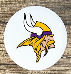 5 EACH WILD VIKINGS TWINS WHITE CERAMIC KITCHEN CABINET DRESSER KNOB