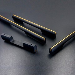 Multi-Size Black Gold Handle Modern Minimalist Style Dresser Wardrobe Handles