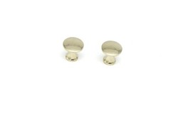2 SMALL BRASS KNOB, SOLD IN PAIRS, 1/2″ DIA. BOOKCASES SMALL BINS SOLID BRASS