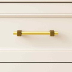 Signature Hardware Odion 6.3125″ Solid Brass Cabinet Pull Satin/Polished Brass