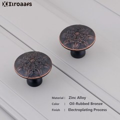 10 Pack Oil Rubbed Bronze Cabinet Hardware Knobs,1-2/5″ Round Bronze Knobs Ha…