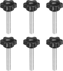 Clamping Screw Knob, Plum Hex Shaped Grips Star Knob M6 X 50Mm Male Thread, 6 Pc