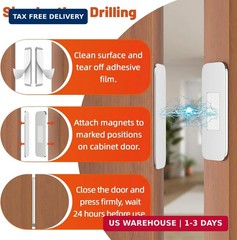 Jiayi 6 Pack Ultra Thin No Drill Magnetic Cabinet Door Catch, Adhesive Stainless
