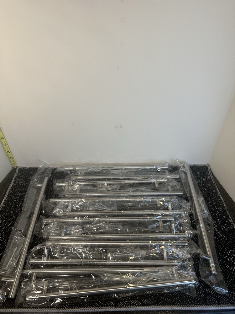 Lot of 14 Brushed Stainless Cabinet Pulls 10-1/4 in Center-to-Center w/ Hardware