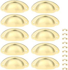 Gold Drawer Pulls 10pcs Bin Cup Cabinet Handles Retro Shell Shape Knobs For Dres