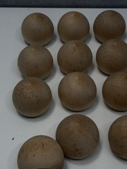 17 – 1-3/4” Unfinished Wood Round Ball Cabinet Knobs Drawer Pulls w/ Screws New