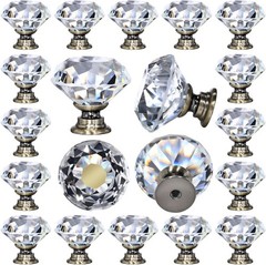 12p Brass Crystal Knobs Glass Drawer Pulls Drawer Pulls and 12 Pack Bronze
