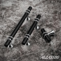 Alzassbg 10 Pack Black and Silver Cabinet Pulls, 61/4 Inch160mm Hole Centers …