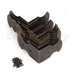 40x Iron Decorative Vintage Box Corner Guards for Tables Chairs Cabinets