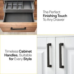 Black Cabinet Handles 5 Inch Hole to Hole – Bar Cabinet Pulls 5 Inch – 4 Pack…