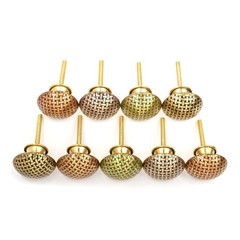 Vintage Brass Mughal Weavers Design Knobs for Cabinets Cupboards