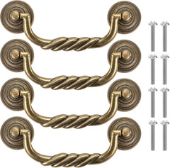 4.5 Inch Drawer Pulls Antique Bronze Bail Drop Swing Handles for Dresser Cabinet