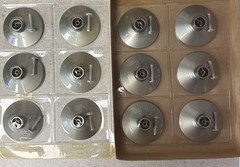 Set of 24 VTG NOS Washington Spotlite Satin Chrome 2 1/2″ Round Cabinet Knobs