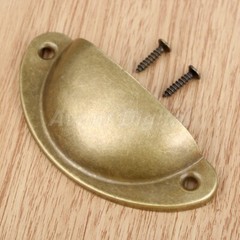 82*35mm Antique Shell Cup Handle Retro Drawer Cupboard Cabinet Door Knob Pull