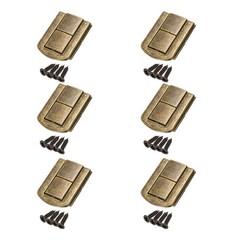 6pcs Toggle Catch Lock 1.7″ x 1.3″ Hasp Lock Latch Mini Hasp Clasp Bronze