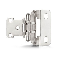 Cabinet Hinges 1/2 Inch Overlay Satin Brushed Nickel Self Closing 4 PCS Set