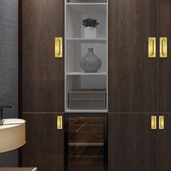 Flush Door Pull Brass Sliding Recessed Cabinet Finger 4.1×1.5×0.5 Inch Screws