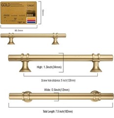 10 Pack Brushed Satin Nickel and Gold Cabinet Pulls 5 In 128MM Hole Centers…