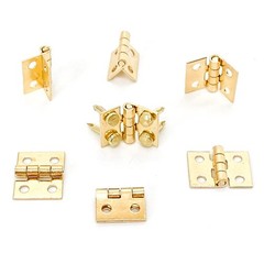 100Pcs Mini Brass Hinges Hardware Small Tiny Hinges for Miniature Furniture W…