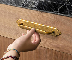 Antique Brass Cabinet Pulls with Back Plate, 7.5″ Center, Set of 2